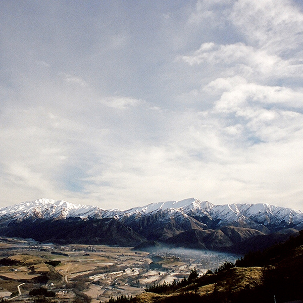 View of Arrowtown New Zealand from mountain